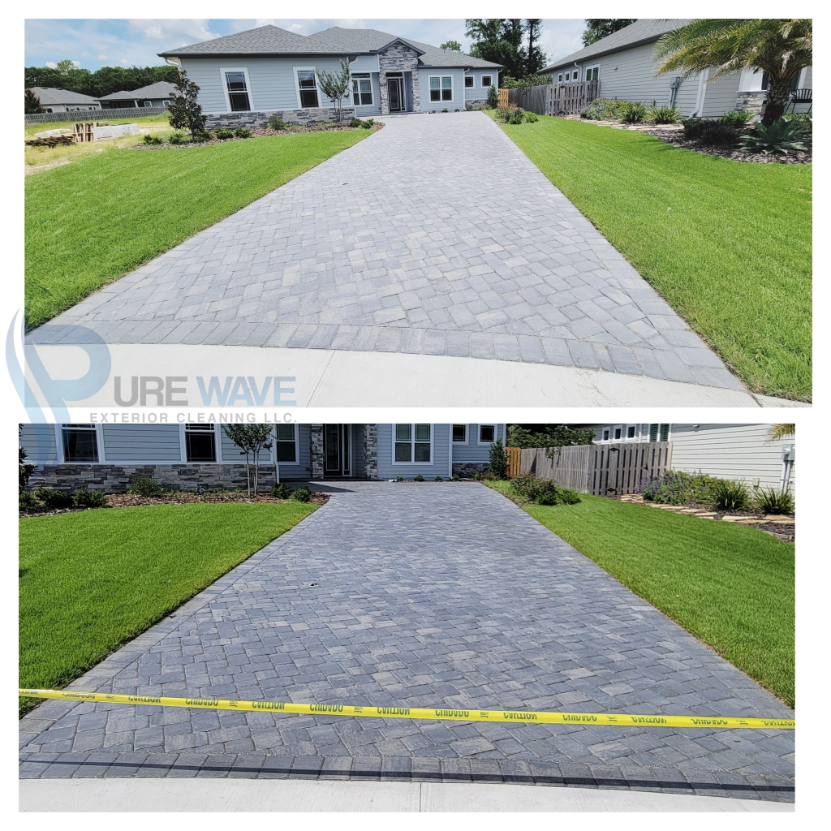 Driveway sealing cleaning